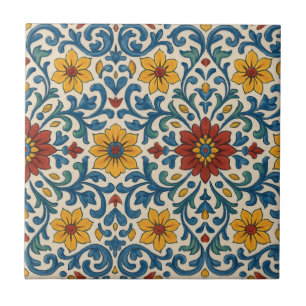Azulejo Patrón español floral mediterráneo portugués