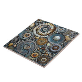 Azulejo Patrón espiral de Navidades azules