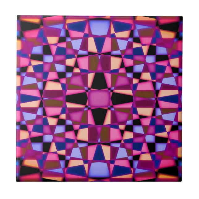 Azulejo Patrón estelar de Kaleidoscope (Frente)