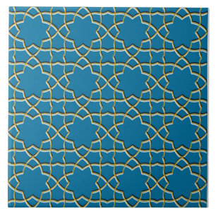 Azulejo Patrón Estrella Geométrica Azul