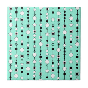 Azulejo Patrón festivo con cuentas de collar y estrella de