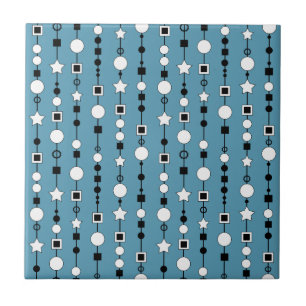Azulejo Patrón festivo con cuentas de collar y estrella de