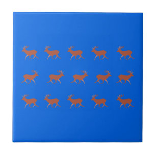 Azulejo Patrón festivo de caminata de ciervos