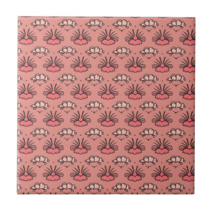 Azulejo Patrón floral abstracto - Estética rosa suave