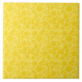 Azulejo Patrón floral amarillo brillante