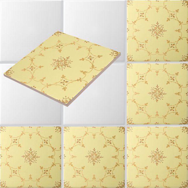 Azulejo Patrón Floral Antiguo Con Interiores De Fleuron (Subido por el creador)