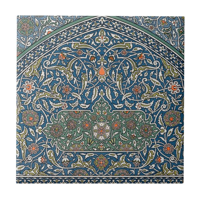 Azulejo Patrón floral arabesco vintage (Frente)