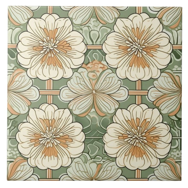 Azulejo Patrón floral Art Nouveau (Frente)