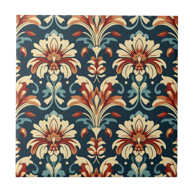 Azulejo Patrón floral Art Nouveau (Frente)