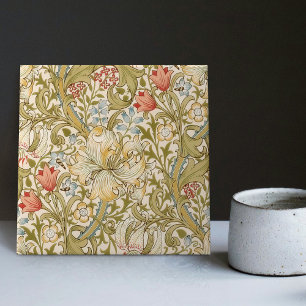 Azulejo Patrón floral Art Nouveau de lirios de William Mor