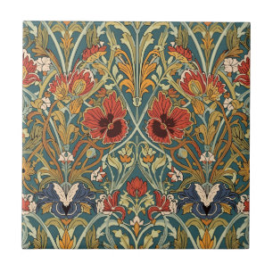 Azulejo Patrón floral Art Nouveau de William Morris Compto