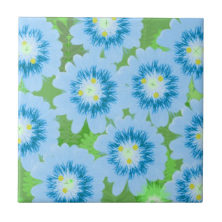 Azulejo Patrón Floral Azul