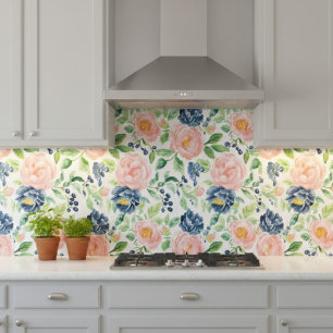 Azulejo Patrón floral azul azul color azul rosa Rubor colo