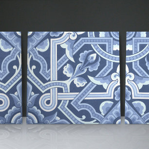 Azulejo Patrón floral azul Delft de Christopher Dresser