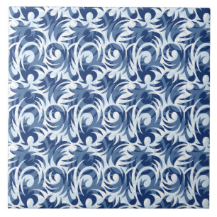 Azulejo Patrón floral azul suave