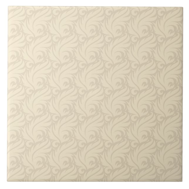 Azulejo Patrón floral beige suave (Frente)
