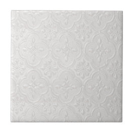 Azulejo Patrón floral blanco