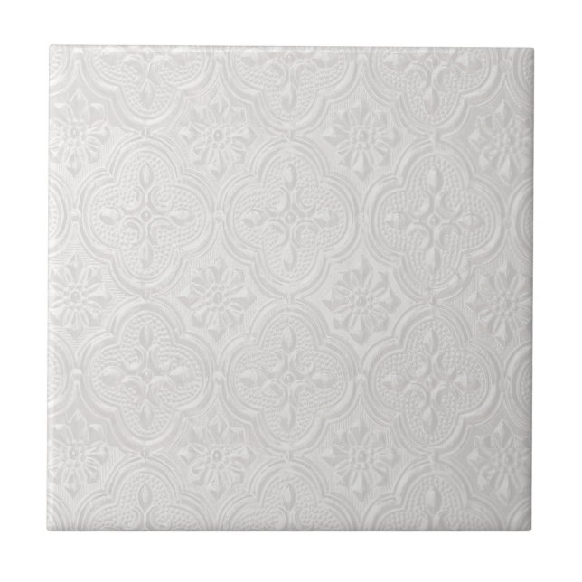 Azulejo Patrón floral blanco (Frente)