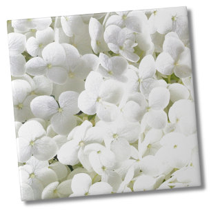 Azulejo Patrón floral blanco de Hydrangea