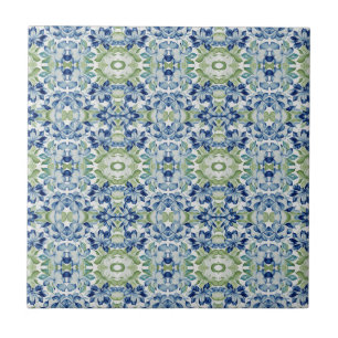 Azulejo Patrón floral Blue Greem BOHO