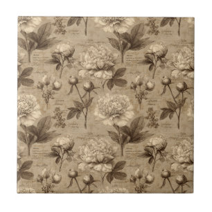 Azulejo Patrón floral botánico vintage (2)