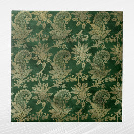 Azulejo Patrón floral Celta Green Gold Paisley
