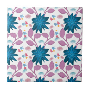 Azulejo Patrón floral colorido