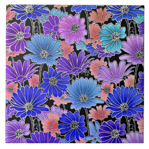 Azulejo Patrón floral colorido