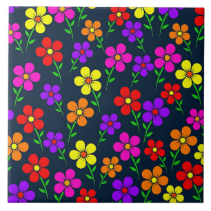 Azulejo Patrón floral colorido