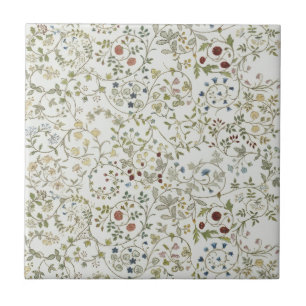 Azulejo Patrón floral de bordado vintage windrush de Morri