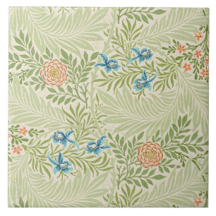 Azulejo Patrón floral de Delphinium de William Morris
