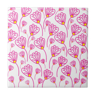 Azulejo Patrón floral de flores de flor rosa