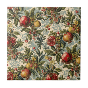 Azulejo Patrón floral de granada de William Morris Fruta