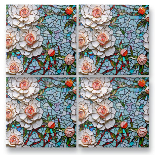 Azulejo Patrón floral de imitación de mosaico de Bonito