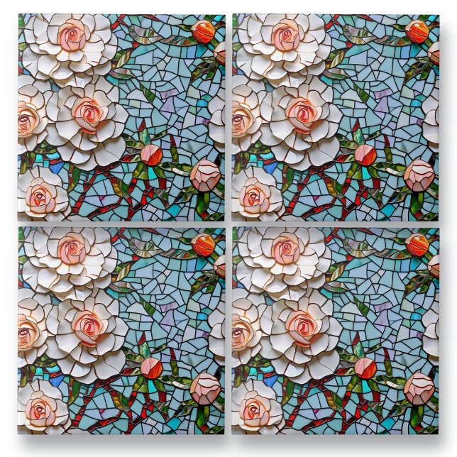 Azulejo Patrón floral de imitación de mosaico de Bonito (Subido por el creador)