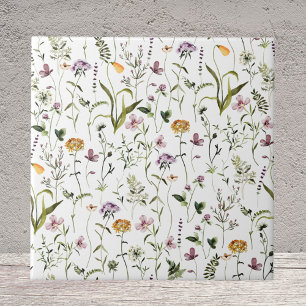 Azulejo Patrón floral de jardín de flores silvestres en ac
