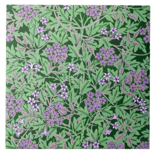 Azulejo Patrón floral de lila y verde