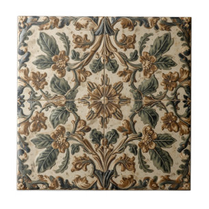 Azulejo Patrón Floral de Madreselva Antigua de William Mor