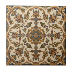 Azulejo Patrón floral de madreselva vintage de William Mor