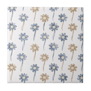 Azulejo Patrón floral de margarita minimalista (5)