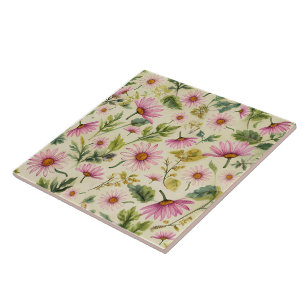 Azulejo Patrón floral de primavera elegante