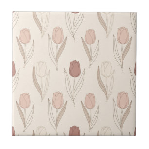 Azulejo Patrón floral de tulipán moderno