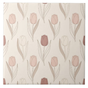 Azulejo Patrón floral de tulipán moderno