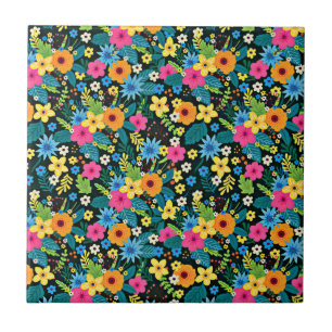 Azulejo Patrón floral de vibrante Ditsy-43785