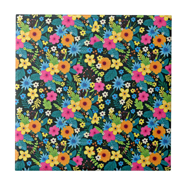 Azulejo Patrón floral de vibrante Ditsy-43785 (Frente)