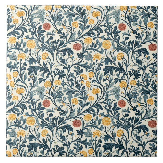 Azulejo Patrón floral de William Morris (Frente)