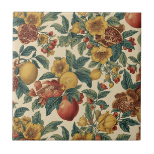 Azulejo Patrón floral de William Morris Fruit Pomegranate