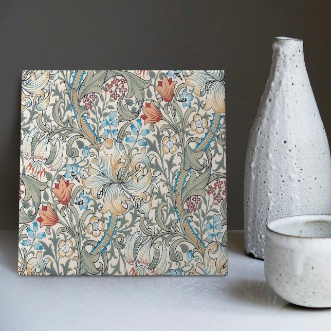 Azulejo Patrón floral de William Morris Lily Seamless (Subido por el creador)