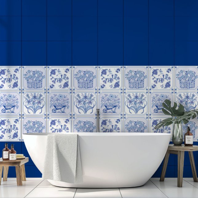 Azulejo Patrón floral Delft azul y blanco (Subido por el creador)