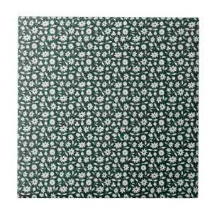 Azulejo Patrón floral denso decorativo vintage